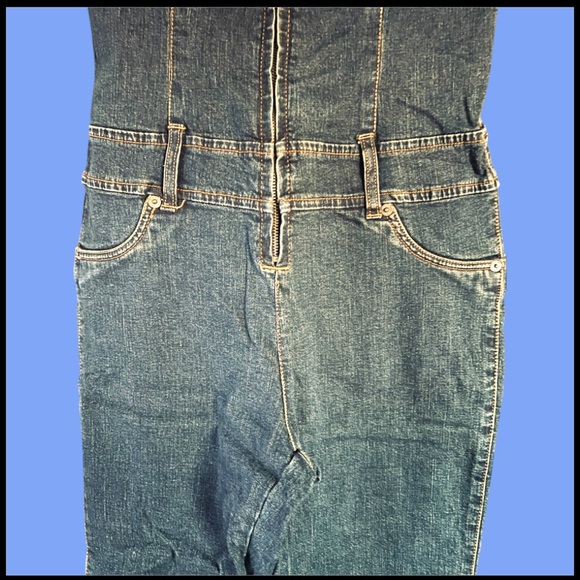 ZARA TRF JEANS denim flare jumpsuit. - Picture 4 of 11